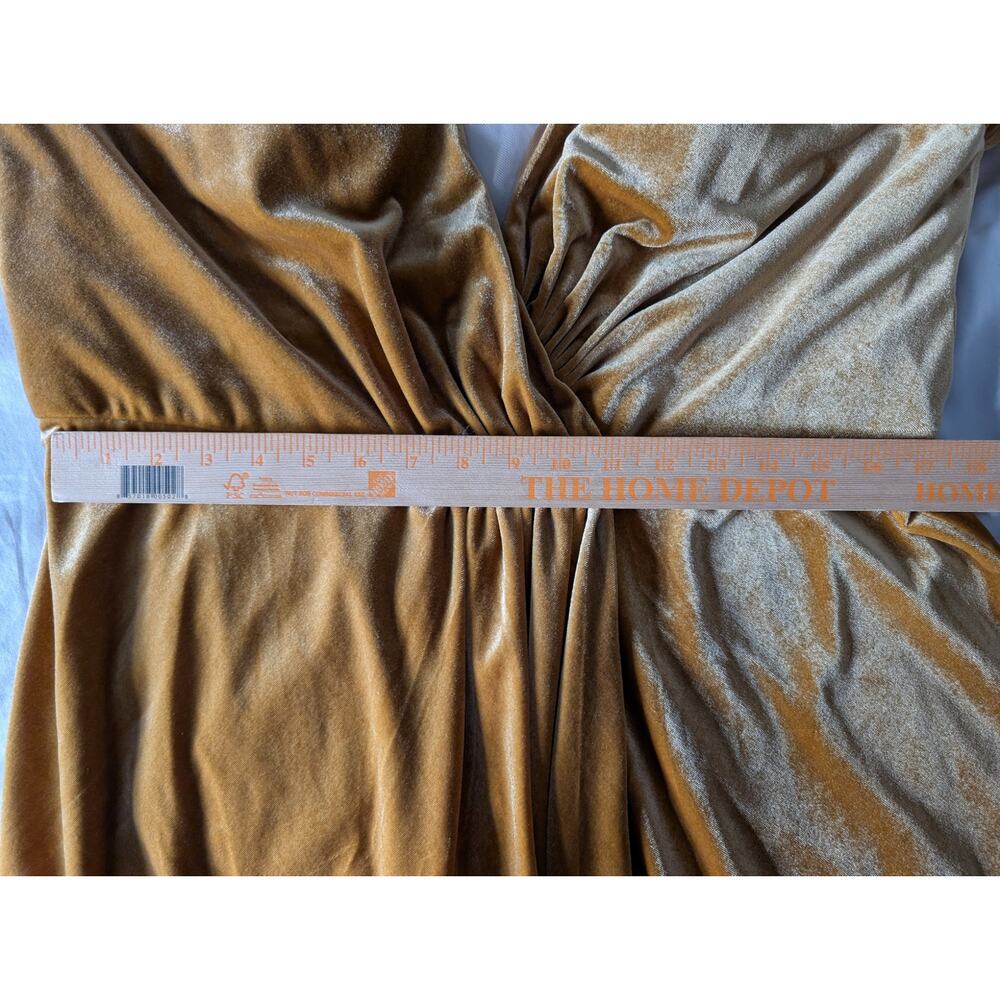 Jenny Yoo Ryland Velvet Gown in Marigold - Long Sleeve Maxi Dress - Size 18 - Picture 9 of 11